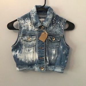 Justice girls crop vest custom bleach dye by me